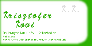 krisztofer kovi business card